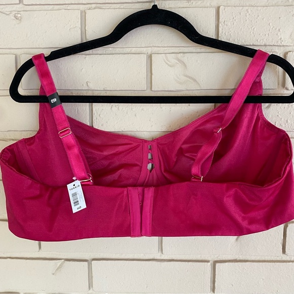 NWT Torrid T-Shirt Unlined Underwire Bra Glossy Mesh Vivacious Pink, Size 46D - Picture 5 of 7